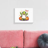 Funny Turtle Ghost Pumpkin Boo Halloween Kinder Ma Canvas Afdruk (Insitu (Woonkamer))
