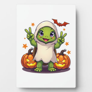 Funny Turtle Ghost Pumpkin Boo Halloween Kinder Ma Fotoplaat