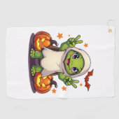 Funny Turtle Ghost Pumpkin Boo Halloween Kinder Ma Golfhanddoek (Horizontaal)