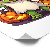 Funny Turtle Ghost Pumpkin Boo Halloween Kinder Ma Poster (Hoek)