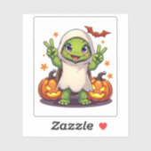 Funny Turtle Ghost Pumpkin Boo Halloween Kinder Ma Sticker (Vel)