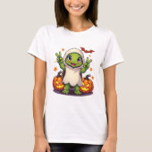Funny Turtle Ghost Pumpkin Boo Halloween Kinder Ma T-shirt (Voorkant)