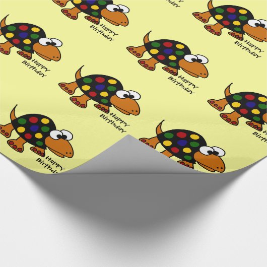 Funny Turtle Happy Birthday Giftwrap Cadeaupapier (Hoek)