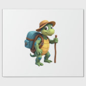 Funny Turtle Hiking Graphic Camping Lover Adventur Cadeaupapier (Vlak)