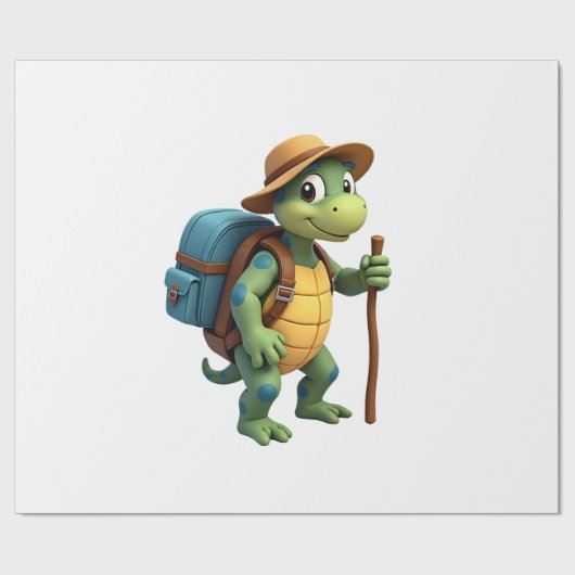 Funny Turtle Hiking Graphic Camping Lover Adventur Cadeaupapier (Vlak)