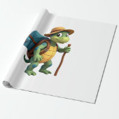 Funny Turtle Hiking Graphic Camping Lover Adventur Cadeaupapier (Uitgerold)