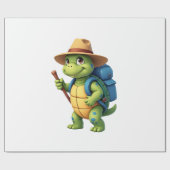 Funny Turtle Hiking Graphic Camping Lover Adventur Cadeaupapier (Vlak)
