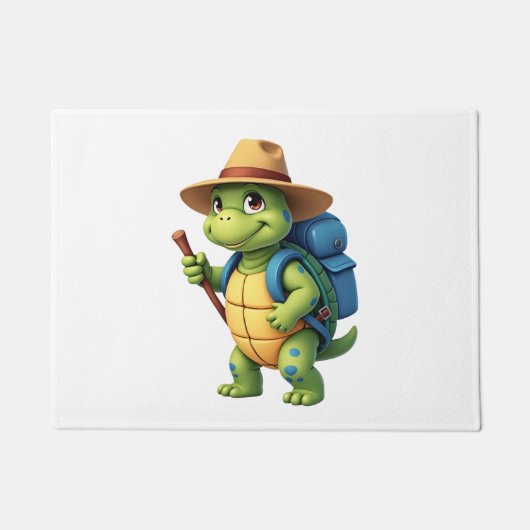 Funny Turtle Hiking Graphic Camping Lover Adventur Deurmat (Voorkant)