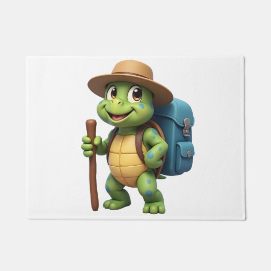 Funny Turtle Hiking Graphic Camping Lover Adventur Deurmat (Voorkant)