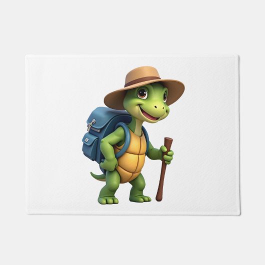 Funny Turtle Hiking Graphic Camping Lover Adventur Deurmat (Voorkant)