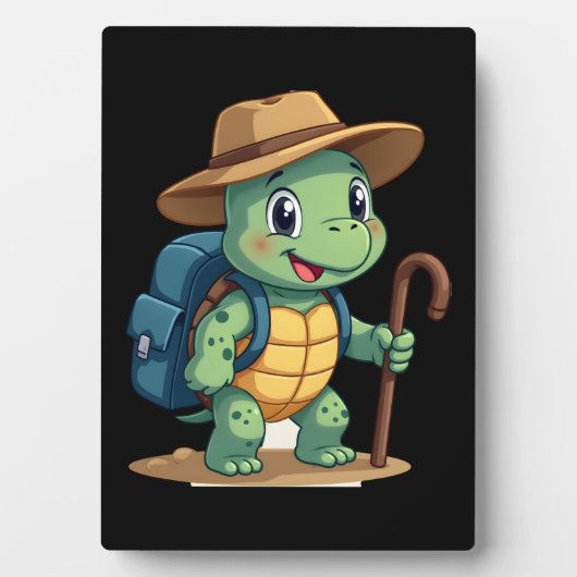 Funny Turtle Hiking Graphic Camping Lover Adventur Fotoplaat (voorkant)