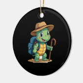 Funny Turtle Hiking Graphic Camping Lover Adventur Keramisch Ornament (Links)