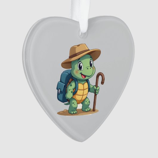 Funny Turtle Hiking Graphic Camping Lover Adventur Ornament (voorkant)