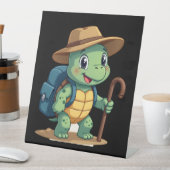 Funny Turtle Hiking Graphic Camping Lover Adventur Reclamebord Met Voetstuk (Insitu)