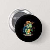 Funny Turtle Hiking Graphic Camping Lover Adventur Ronde Button 5,7 Cm (Voorkant /achterkant)