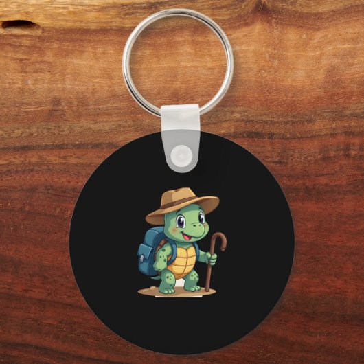 Funny Turtle Hiking Graphic Camping Lover Adventur Sleutelhanger (Voorkant)
