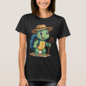 Funny Turtle Hiking Graphic Camping Lover Adventur T-shirt (Voorkant)