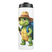 Funny Turtle Hiking Graphic Camping Lover Adventur Thermosbeker (Voorkant)