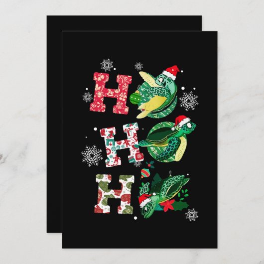 Funny Turtle-kerstkleppen Feestdagenkaart (Voorkant / Achterkant)
