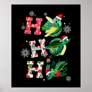 Funny Turtle-kerstkleppen Poster