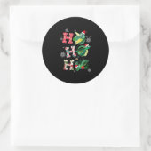 Funny Turtle-kerstkleppen Ronde Sticker (Tas)