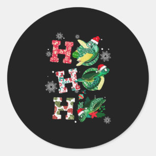 Funny Turtle-kerstkleppen Ronde Sticker