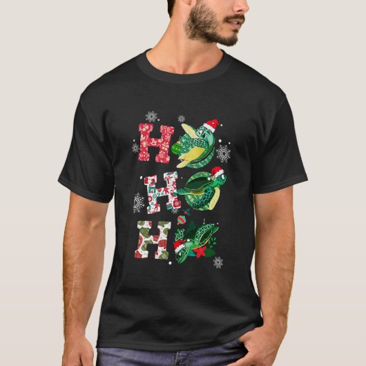 Funny Turtle-kerstkleppen T-shirt (Voorkant)