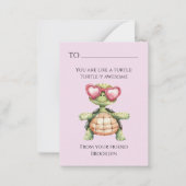 Funny Turtle Kids School Valentine Card Notitiekaartje (Voorkant)