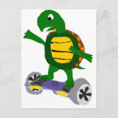 Funny Turtle on Hoverboard Originele Kunst Briefkaart (Voorkant)