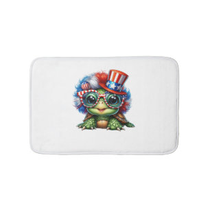 Funny Turtle Patriotic USA Vlag Zonnebril Badmat