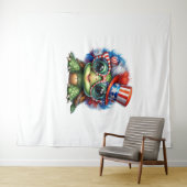 Funny Turtle Patriotic USA Vlag Zonnebril Wandkleed (In Situ (horizontaal))