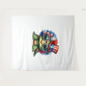 Funny Turtle Patriotic USA Vlag Zonnebril Wandkleed (Voorkant (horizontaal))