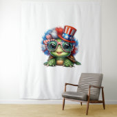 Funny Turtle Patriotic USA Vlag Zonnebril Wandkleed (In situ)