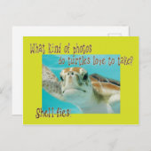 Funny turtle riddle voor kinderen briefkaart (Voorkant / Achterkant)