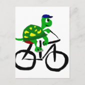 Funny Turtle Riding Bicycle Briefkaart (Voorkant)