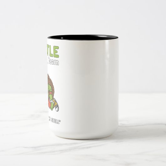 Funny Turtle Running Team Cardio Workout Tweekleurige Koffiemok (Center)
