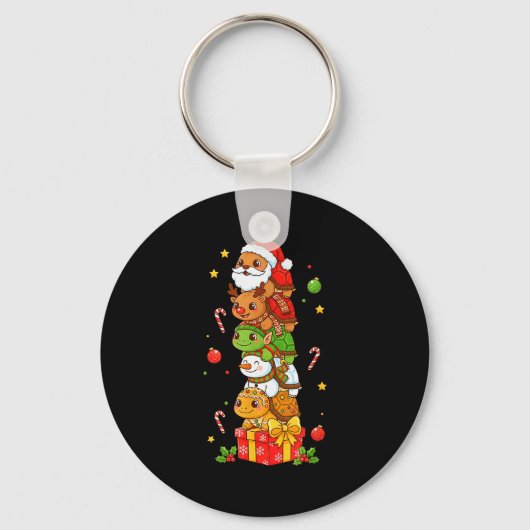 Funny Turtle Santa Elf Snowman Christmas Womens Me Sleutelhanger (Voorkant)