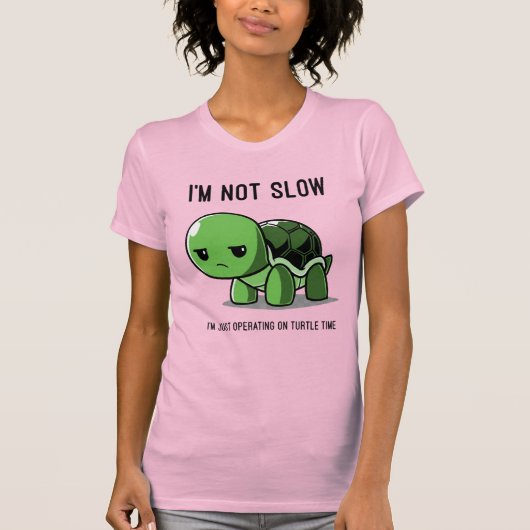 Funny Turtle Time Not Slow Women’s Slim Fit Tee T-shirt (Voorkant)