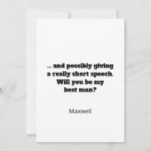 Funny Tux Will You Be My Best Man Digital Card Kaart (Achterkant)