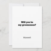 Funny Tux Will You Be My Groomsman Digital Card Kaart (Achterkant)