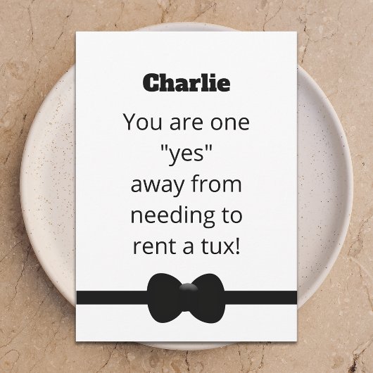 Funny Tux Will You Be My Groomsman Digital Card Kaart