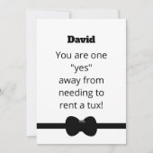 Funny Tux Will You Be My Usher Digital Card Kaart (Voorkant)