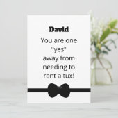 Funny Tux Will You Be My Usher Digital Card Kaart (Staand voorkant)