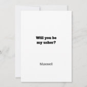 Funny Tux Will You Be My Usher Digital Card Kaart (Achterkant)