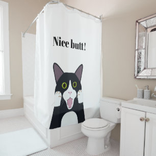 Funny tuxedo cat cartoon aardig koninklijk citaat douchegordijn
