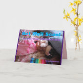 Funny Tuxedo Cat Inner Child Get Good Short (snell Kaart (Gele Bloem)