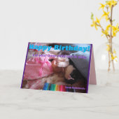 Funny Tuxedo Cat Inner Child Happy Birthday Card Kaart (Gele Bloem)
