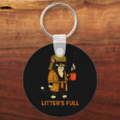 Funny Tuxedo Cat “litter’s Full” Coffee, Cat Parod Sleutelhanger (Voorkant)