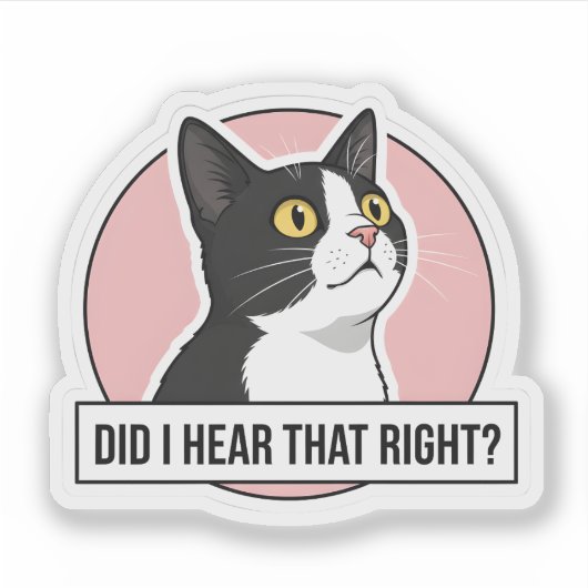 Funny Tuxedo Cat Meme - Sarcastic Office Decor Sticker (Voorkant)