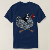 Funny Tuxedo Cat on a Chicken Funny Chicken Gifts T-shirt (Design voorkant)